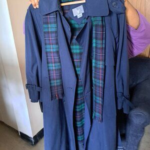 Womens navy blue Raincoat